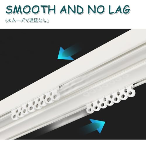 Tringle à rideau double en aluminium blanc robuste pour salon - 4