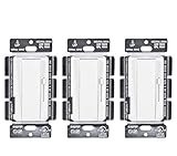 Hyperikon LED Dimmer Switch 3 Way Wall Switch/Single Pole Rocker and Slide Dimmer Light Switch, 150W LED/CFL, 700W Incandescent and Halogen Fixtures, White, UL - Wallplate Not Included (Pack of 3)