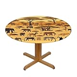 Caractéristiques du produit : Nos petites nappes rondes imprimées d'animaux de prairie africaines disposent d'un revers élastique pour une installation facile, ne nécessitant pas d'étapes compliquées, et maintenant un environnement de salle à manger propre et esthétique.