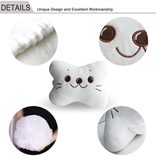 Image of Sexysamba Car Headrest Pillow,Cartoon Neck Pillow for Car,Comfortable Soft Car Seat Pillow for Driving,Head Rest Cushion,Cute Neck Pillow for Travelling and Home 2Pcs (White)