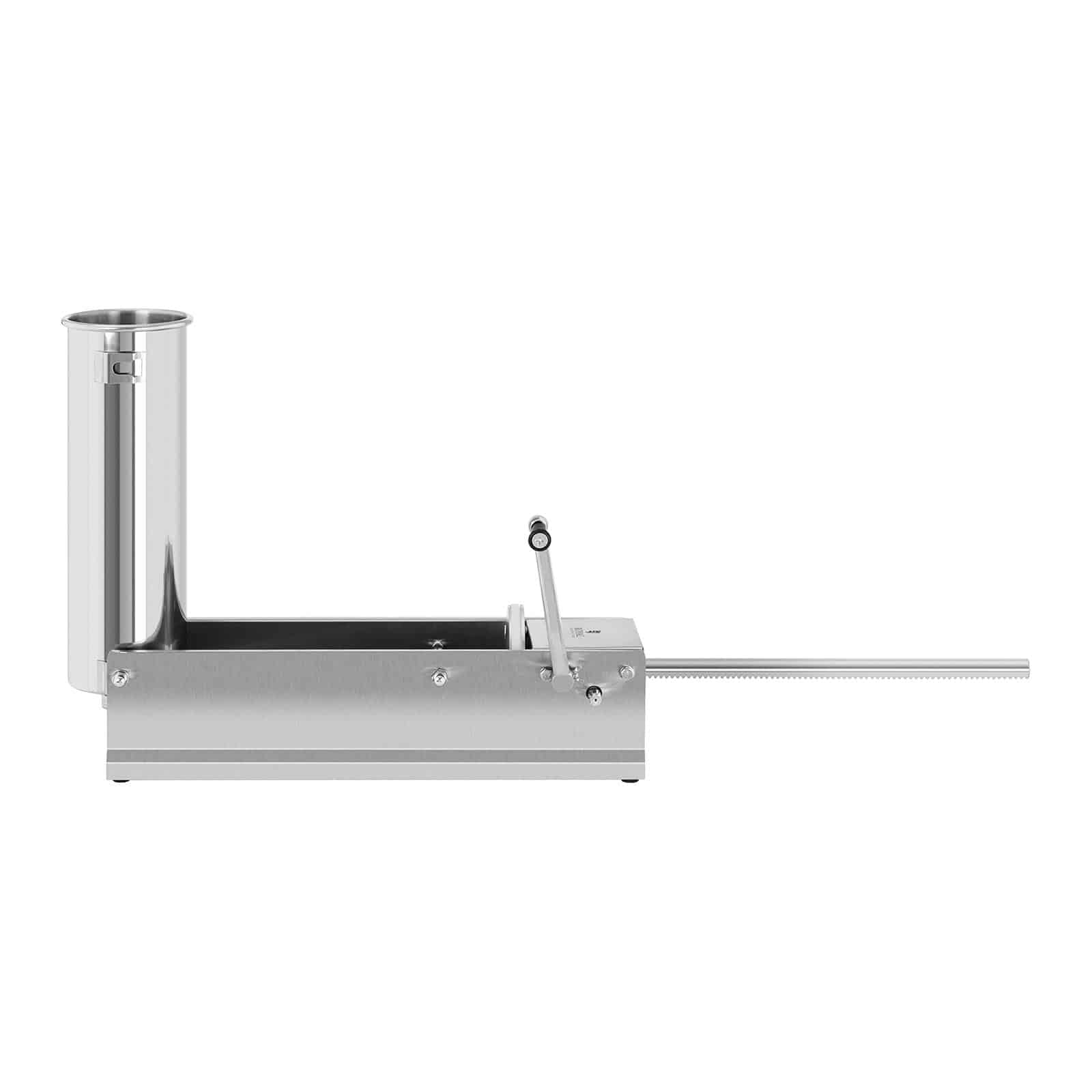 Royal Catering Embutidora Manual Horizontal Máquina De Embutira RC-SFV7L (Capacidad de llenado: 7 L, Cilindro: Ø 14 cm, 4 Boquillas incluidas, 2 velocidades)