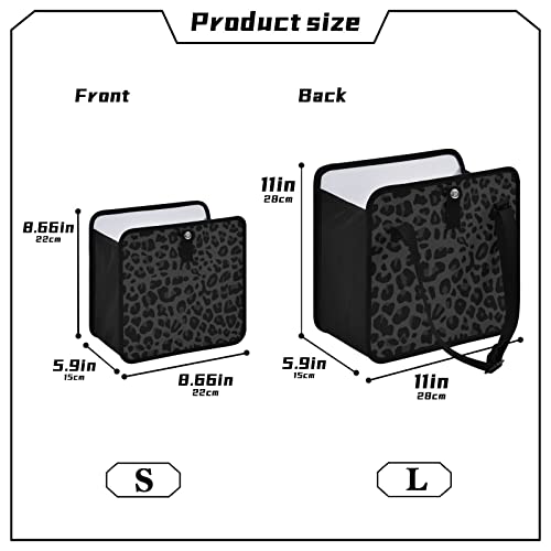 Image of Car Trash Can Black Leopard Foldable Hanging Car Trash Bag Bin Cheetah Print Auto Garbage Can Leak-Proof Car Organizer(Large) (g300130039p857c913s2022)
