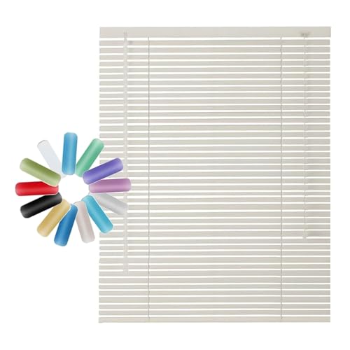 Cortina Lamas Aluminio, Persiana Veneciana para Ventanas Interior, Protección contra la Luz y El Deslumbramiento, 20 45 60 90 120 150 180 200cm Persiana Ventana Horizontales(Milky White)