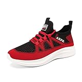 Men's Bowling Shoes, Breathable Upper, Universal Sole for Comfort and Breathability Grey Men's Outdoor Sneakers (Color : Red, Size : 8)