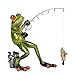 Produktbild formano lustige Frösche Figur Frosch Angler stehend Fisch Poly 15 cm