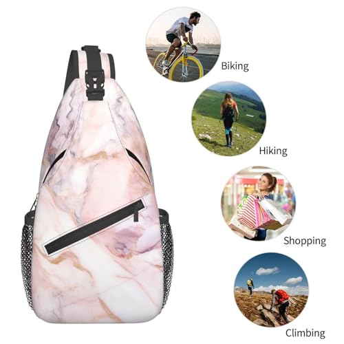 Bolso cruzado para hombre con patrón mármol blanco miniatura 6