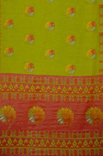 Image of Pothys Women's Green Brasso Cotton Saree With Blouse Piece (A1892 Green)
