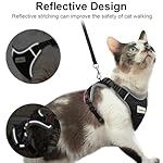 Cat Harness and Leash, Retractable Soft Kitten Cat Harnesses and Leash Set Escape Proof, Breathable Small Medium Large Easy Vest Harness for Travel Training and Walking, Black, S - Image 4
