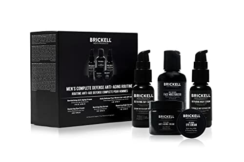 Brickell-Mens-Complete-Defense-Anti-Aging-Routine-Night-Face-Cream-Vitamin-C-Day-and-Night-Serum-Facial-Moisturizer-wSPF-and-Eye-Cream-Natural-and-Organic-Scented-Skin-Care-Gift-Set