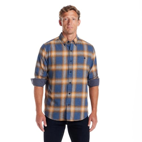 Weatherproof Vintage Mens Casual Soft Brushed Plaid Button-Down Flannel Shirt