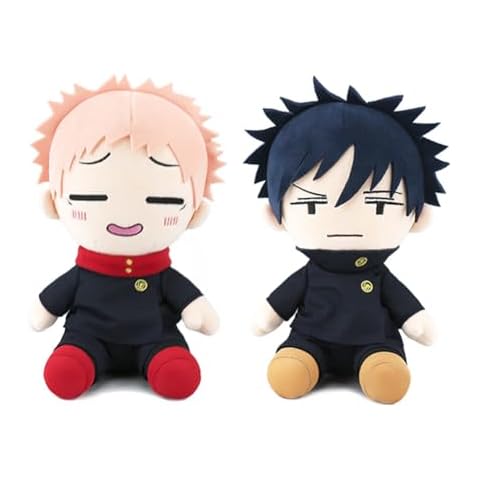LUNK Itadori Yuji/Fushiguro Megumi Plush Figure,Anime Stuffed Throw Pillow,Cartoon Cuddle Figurine Cushion for Hugging Sleep Together,Home Sofa Decoration.Gift for Friends 9.05"/23cm(2pcs) Cover