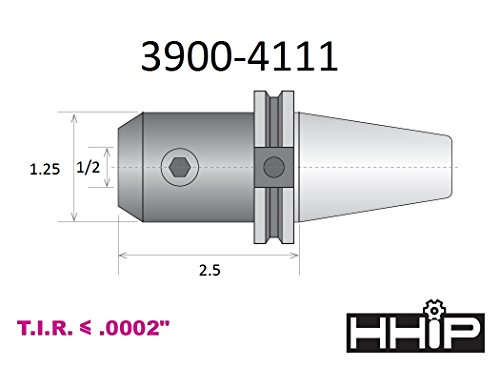 HHIP 3900-4111 1/2 x CAT 40 V-Flange End Mill Holder with 2.5 Gage Depth