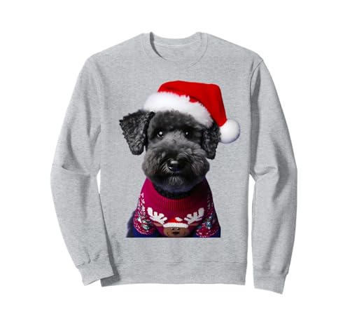 Kerry Blue Terrier con sombrero de Papá Noel, amante del dueño del perro de Navidad Sudadera