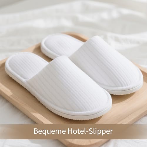 Ollanoos 12 Paar Bequeme Hotelslipper, Rutschfeste Gäste-Schuhe, Vielfarbige Einweg-Slipper-Sets für Hotels, Thermalbäder, Hochzeiten und Familienfeiern, Universalgröße 11 x 28 cm