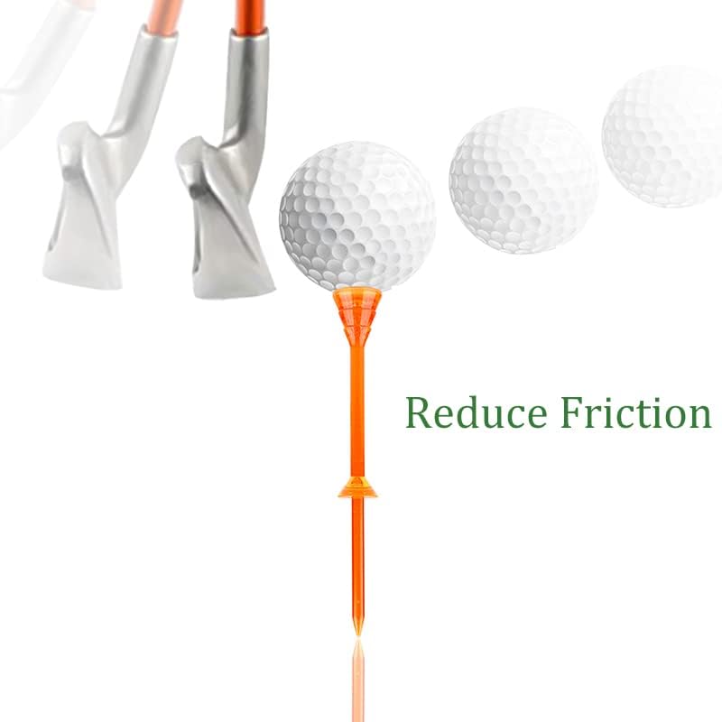 review ENHUA GOLF Plastic Tees,50 Pack 3-1/4 Inch Long,Reduce Friction Step Golf Ball Tee Bulk,Small Cup,Durable Reusable and Unbreakable