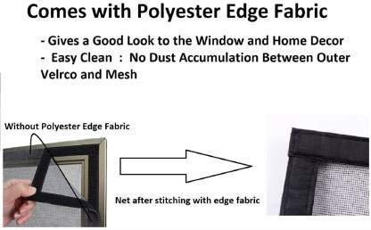 Image of Maruti Pre Stitched Window Mosquito Net Insect Mesh with Hook & Loop Tape- Black (9 * 10 ft)