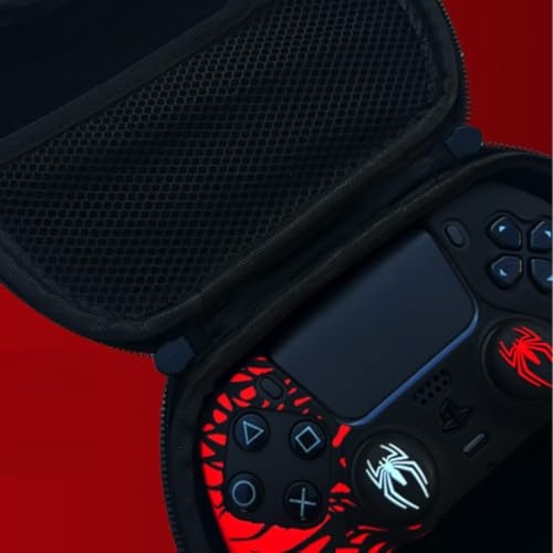 Image of TMG Carry Case Travel Organizer Compatible with PS5 /PS4, Xbox One /Series X|S, Nintendo Switch Pro & Other Controllers - Hard EVA Shockproof Storage Bag with Handle & Zipper Pocket. Spider-M-A-N