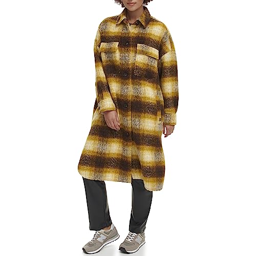 Levi's Women's Long Plaid Flannel Shirt Jacket