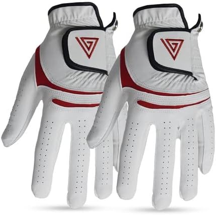 Viper Golf TourMax Golf Glove - Left Hand - Pack of 2 (Medium Large, White/White)