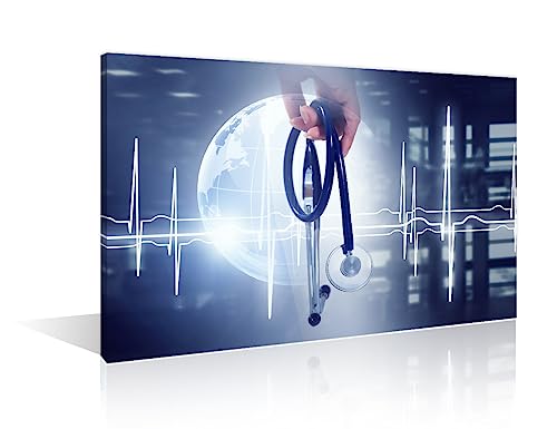 Image of TUMOVO Laboratory Canvas Wall Art Modern Medicine Concept Wall Decor Living Room Clinical Laboratory Wall Decor for Bedroom Posters and Prints Framed Ready to Hang (16 inch Wx24 H)