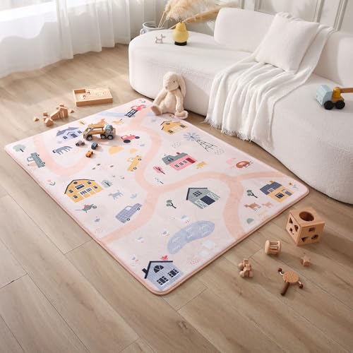 Tapis de sol CloudSoft beige et dinosaure pour coin jeu de salon - 7