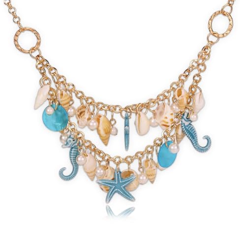 Bijoux de plage anti-irritation et collier sirène étoile de mer léger pour peau sensible