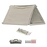 FIELDOOR パップテント320 【T/C カーキ】 ＆サイドシート左右2枚セット ポリコットン 二又ポール インナーテント付属 吊り下げ式 スカート付 ミリタリー ソロ 焚火 難燃 遮光 撥水