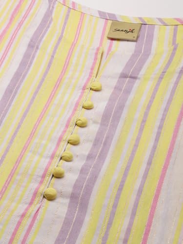 Image of Saanjh Women Printed Regular Kurta with Trousers || Kurta Set for Women || Suit Set