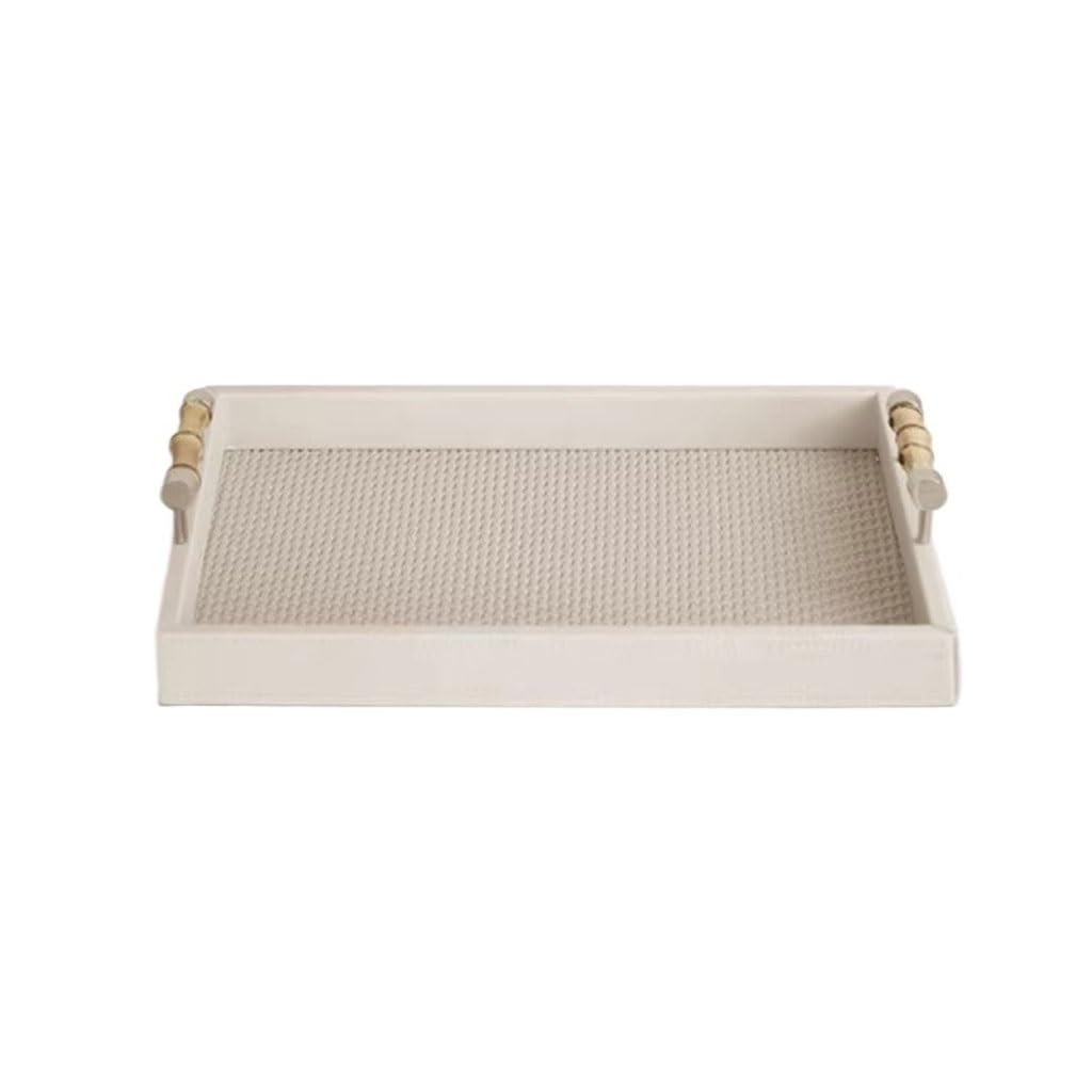 Tray Decor Home Entrance Leather Tray Desktop High-end Decorative Storage Tray Food Tray(B)