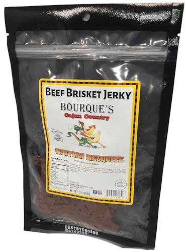 Bourque's Cajun Country Beef Brisket Jerky flavored with Western Mesquite