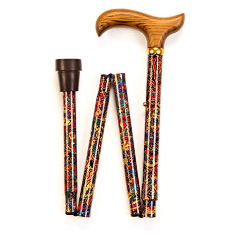 Paisley Folding Walking Stick - Adjustable from 36" to 32" Cover