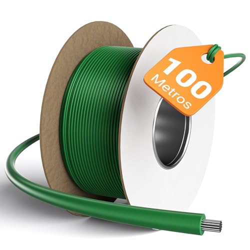 Wiltec Cable perimetral 100 m para robot cortacésped delimitador de aluminio con revestimiento de cobre y estaño aislamiento HDPE verde resistente compatible con robots estándar para jardines