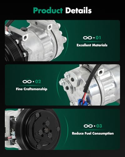 Image of SCITOO AC Compressor for Peterbilt for 200 14.0L 1977-1978 | Fast Cooling, Ultra Low Noise (≤72 dB)Air Conditioner Compressor with Clutch, Easy Installation, 204891 5096466 947715