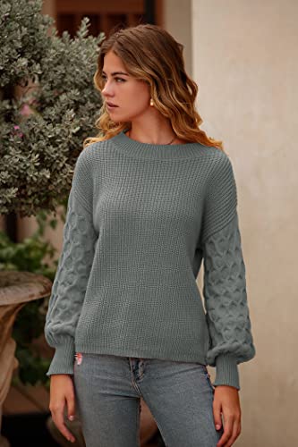 Prettygarden Women's 2023 Winter Pullover Sweater Casual Long Sleeve Crewneck Loose Chunky Knit Jumper Tops Blouse (Grey,Medium) #TOP1