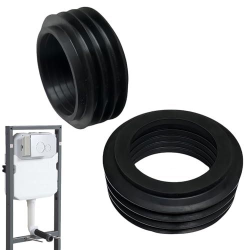 Gansdnek 2 Pièces Raccord de Tuyau de Chasse d'Eau en Caoutchouc, Joints de Tuyau de Chasse, Manchon pour Réservoir de Chasse Encastré, Étanchéité Fiable pour WC, Intérieur 36-45mm Extérieur 60mm