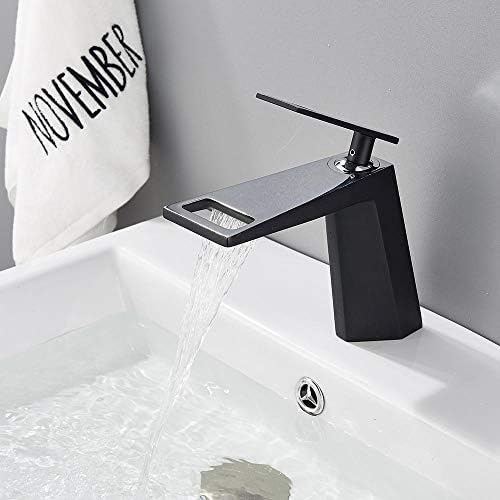 Mélangeur robinet de lavabo en laiton noir pour meuble de vanité et salle de bains