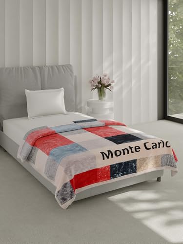 Image of Monte Carlo Single Bed Heavy Winter Blanket Everest Plus 2 Ply 600 GSM | 2.1 KG (220x160 CM), Grey
