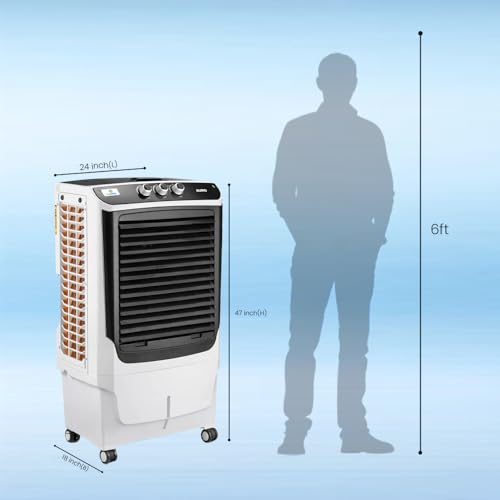 Image of Aura 75L Desert Air Cooler for Home & Large Rooms- 1 Year Warranty | Ice chamber & Powerful Air Throw | 220W Energy-Efficient Motor Thermal Protection | Honeycomb Cooling Pads & 3-Speed Airflow
