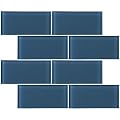 Tile Generation TCSAG-15 Turquoise Blue 3x6 Glass Subway Tile -Kitchen and Bath Backsplash Wall Tile (1sqt)