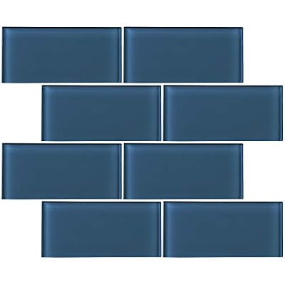 Tile Generation TCSAG-15 Turquoise Blue 3x6 Glass Subway Tile -Kitchen and Bath Backsplash Wall Tile (1sqt)