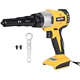 Cordless Rivet Gun for Dewalt 20V Max Battery, Electric Blind Riveter Tool Kit with Manual & Automatic & Memory Mode for 3/16", 5/32", 1/8" Rivet, Suitable for Metal, Plastic and Leather - No Battery