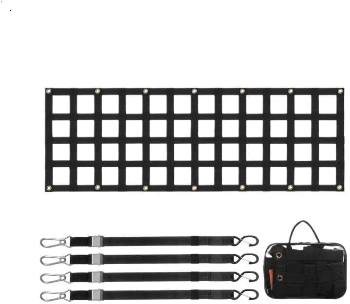 [Replace Part] Car Tailgate Net Elastic Rear Back Cargo Trunk Storage Organizer with 4 Telescopic Straps Luggage Net for Trailer for SUV(60 x 18in)
