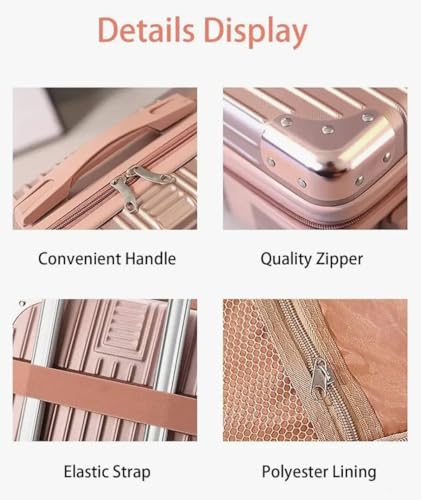 Image of inchSmall Travel Makeup Case - Portable Cosmetic Storage Suitcase Organizer Box for Women, Compact Luggage Style Beauty Bag with Compartments, Zipper Closure & Easy Carry Handle inch