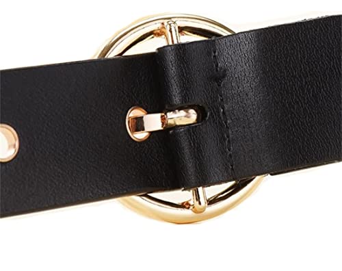 Womens Belts with O-Round Buckle Leather Fashion Girl Belt for Jeans Pants waist 24-38”4