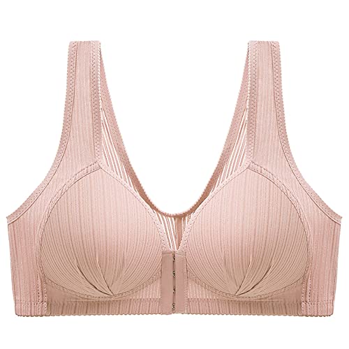 Soutien-gorge de sport à compression sans armature avec boutons devant rose