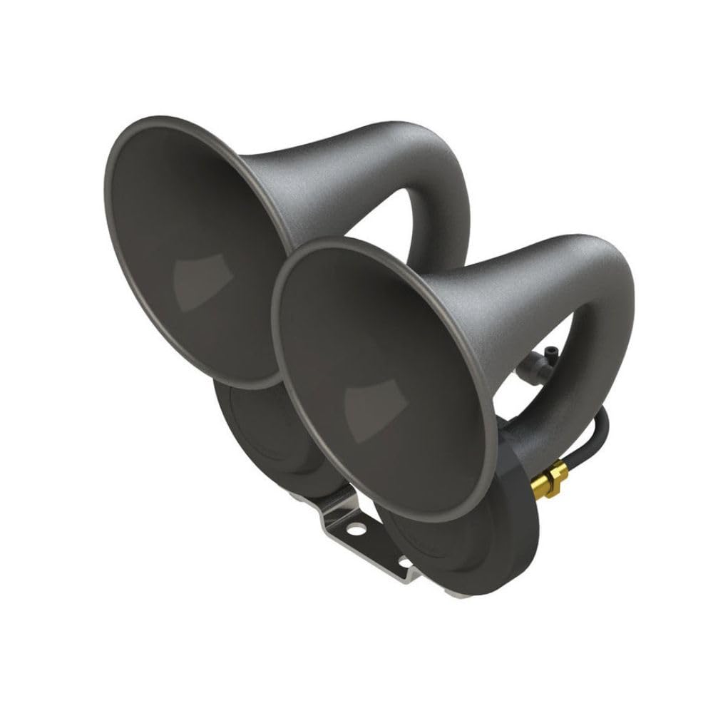 MARCO JE/DB 11012213 - Bocina electrónica de aire comprimido (24 V, cuerno de plástico, 2 sonidos intercambiables)