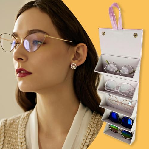 Genérico Organizador de Almacenamiento para Gafas de Sol, Estuche Múltiple para Varias Gafas, Organizador Ligero y Plegable para Viajes, Oficina, Hogar, Armario y Cómoda - imagen 7