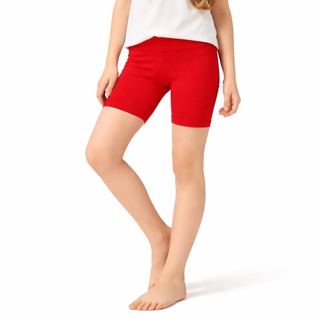 FUN FASHION Girls Premium Cotton Stretchable Short Cycling for Pinafore & Frocks | Soft Stretchable Shorts | Elastic Waist | Comfortable Fit-picture-17