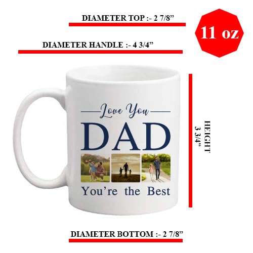 Personalised Love You Dad Photo Mug – Custom Family Picture Coffee Mug for Father – Best Dad Gift from Son, Daughter – Fathers Day Gift, 11oz Coffee, Tea, Ceramic Mug. - Image 5