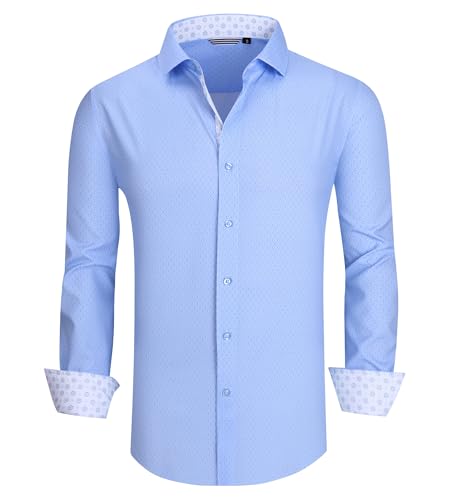 Alex Vando Mens Printed Dress Shirts Long Sleeve Regular Fit Button Down Shirt